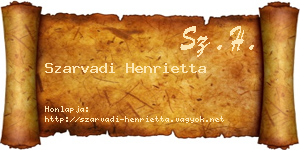 Szarvadi Henrietta névjegykártya